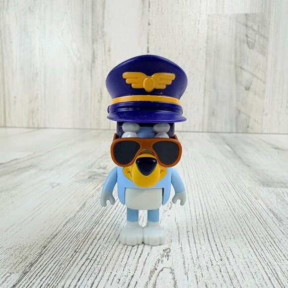 Bluey Airplane Pilot Plane Captain Hat Costume Aviators Figure NEW - Picture 1 of 4